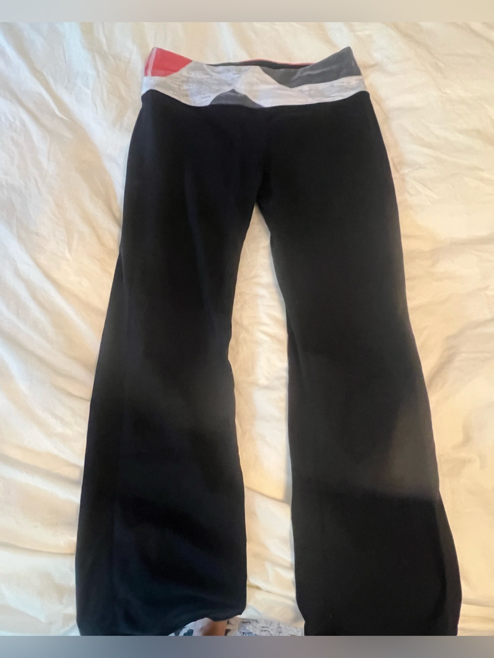 Lululemon Black Flare Leggings with Colorful band